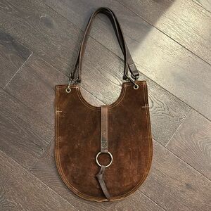 Canoe Brown Suede Hobo Bag